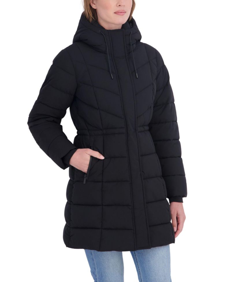 Women's 3/4 Hooded Anorak Puffer Coat