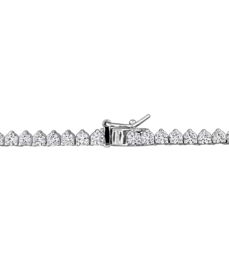 Lab Grown Sapphire (5-1/3 ct. t.w.) and Lab Grown White Sapphire (16 ct. t.w.) Tennis Necklace in Sterling Silver