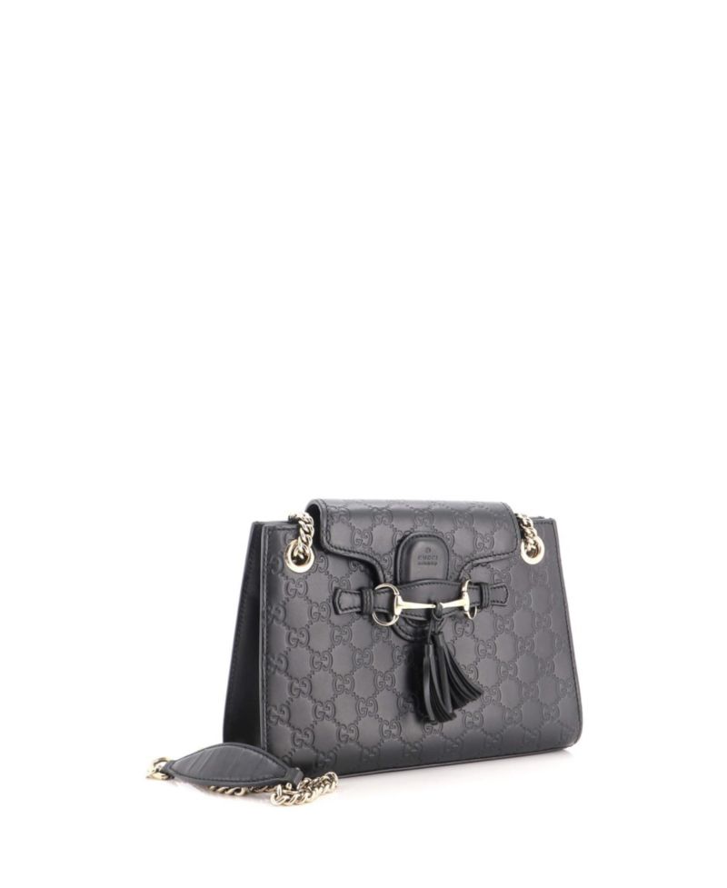 Small Emily Chain Flap Shoulder Bag Guccissima Leather