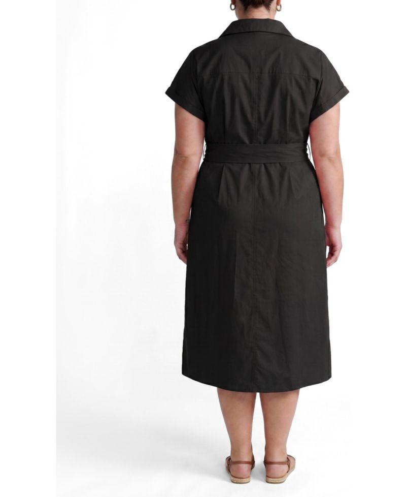 Plus Size Sandy Stretch Poplin Shirtdress