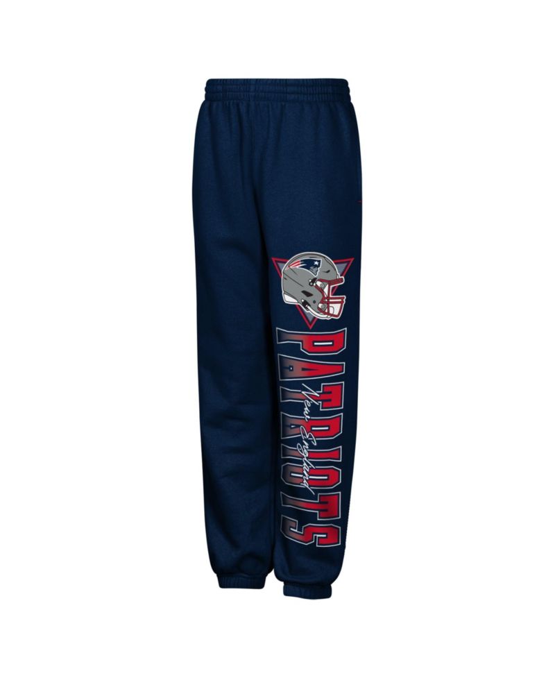 Big Boys and Girls Navy New England Patriots Run & Gun Sweatpants