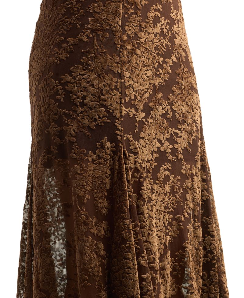 Juniors' High-Waisted A-Line Midi Skirt
