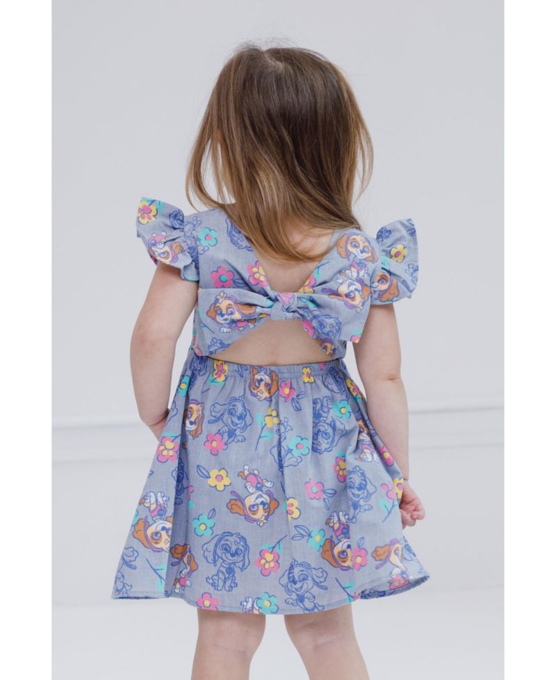 Toddler Girls Skye Floral Chambray Skater Dress Toddler|Child