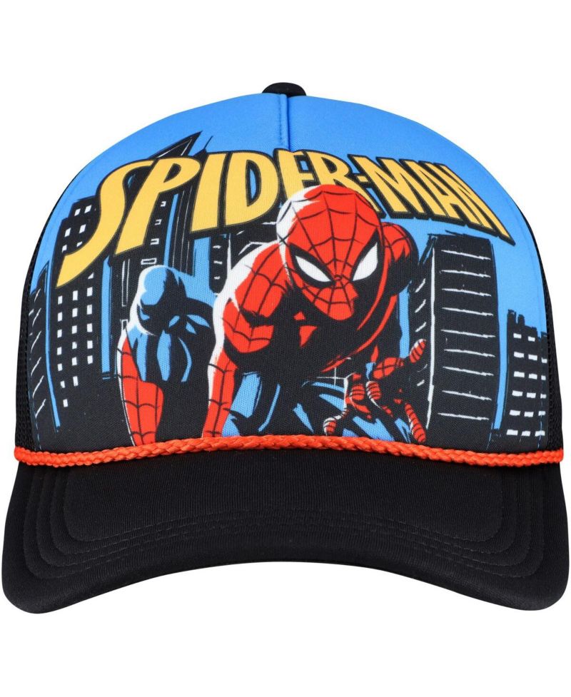 Men's Black Spider-Man Big Front Adjustable Trucker Hat