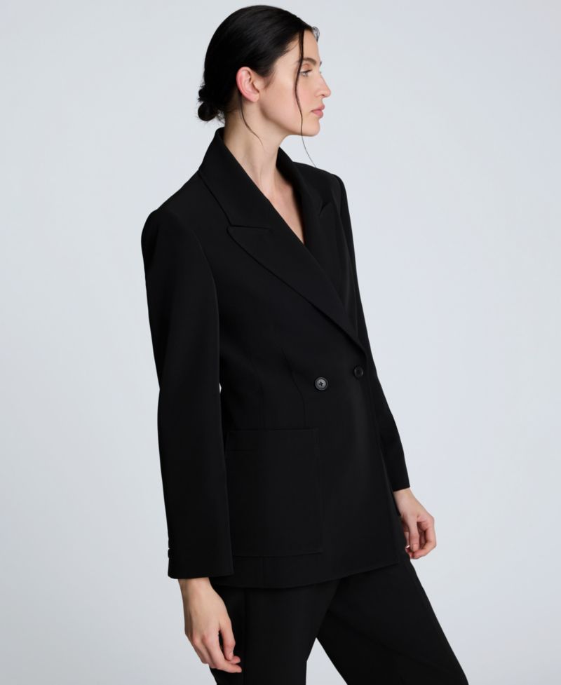 Women's Luxe Twill Double-Breasted Blazer