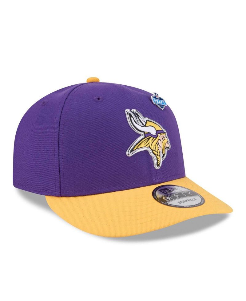 Men's Purple/Gold Minnesota Vikings 2026 NFL Draft On Stage Pre-Curved 9FIFTY Snapback Hat