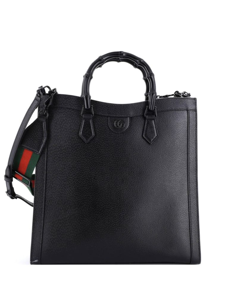Large Diana NM Bamboo Handle Tote Leather