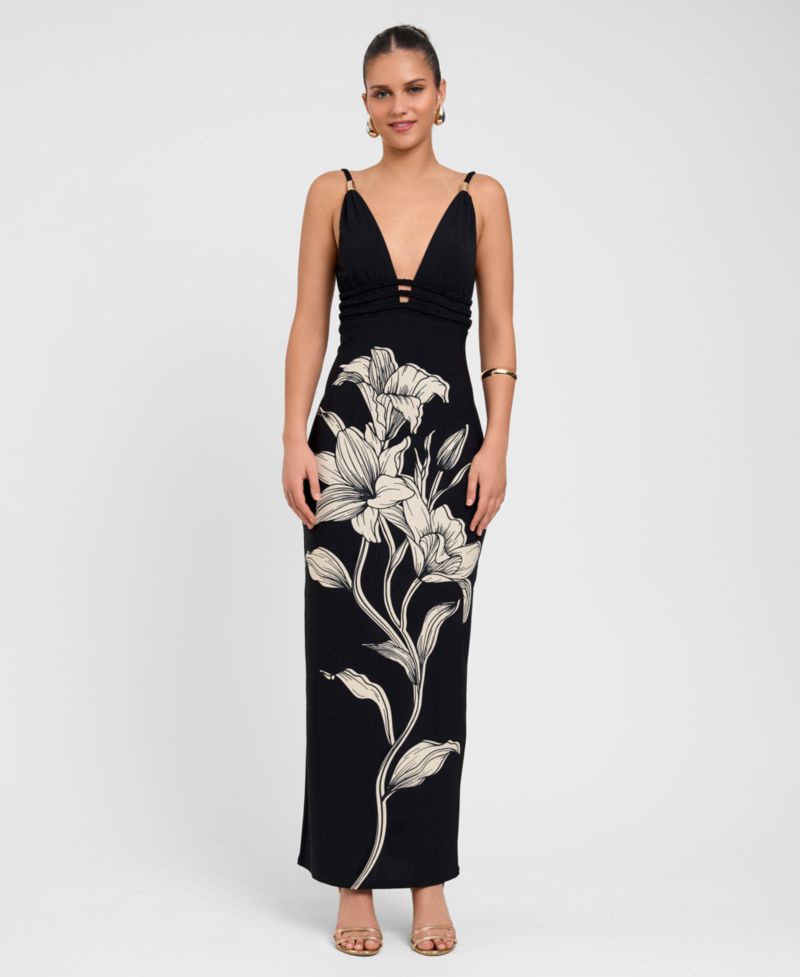 Women's V-Neck Maxi Dress