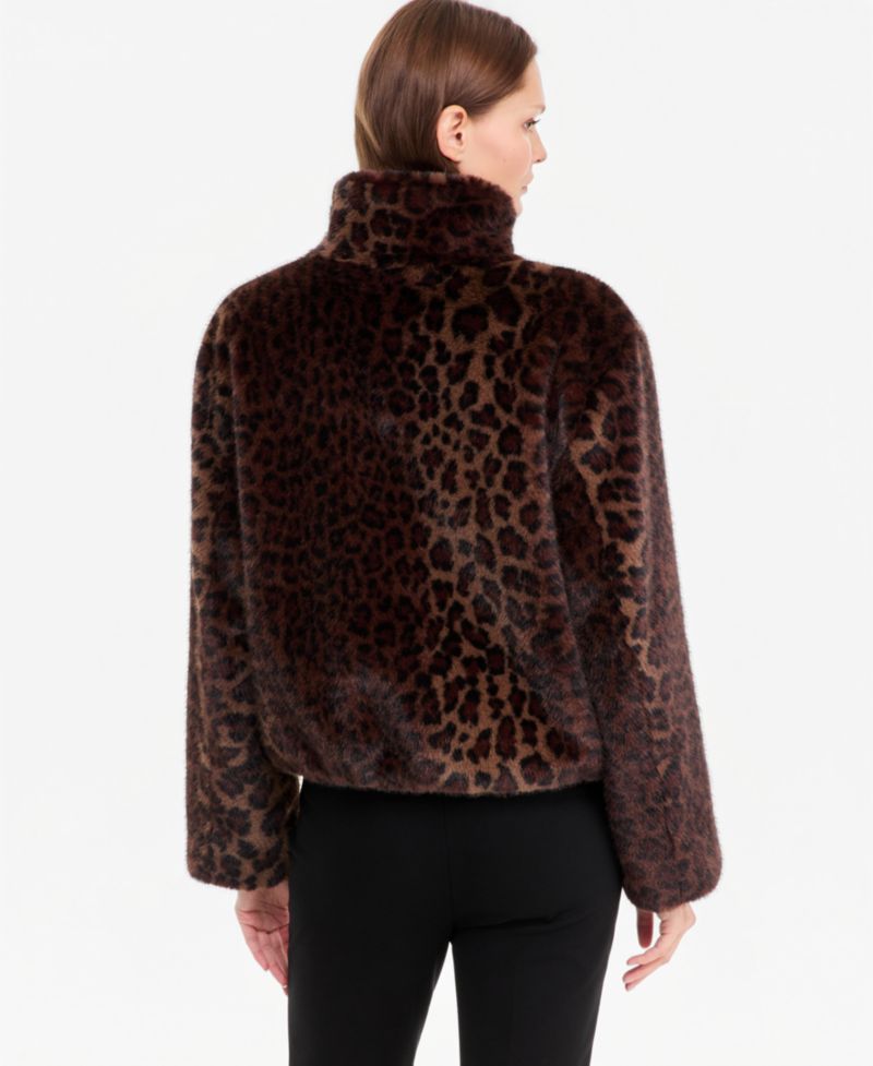 Women's Victoria Teddy Animal-Print Faux-Fur Coat, Macy's Exclusive