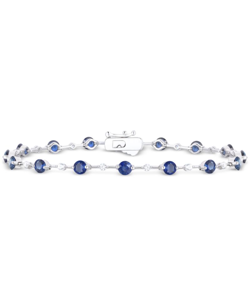 Emerald (2-1/8 ct. t.w.) & Diamond (1/2 ct. t.w.) Bracelet in 14k Gold (Also in Ruby & Sapphire)