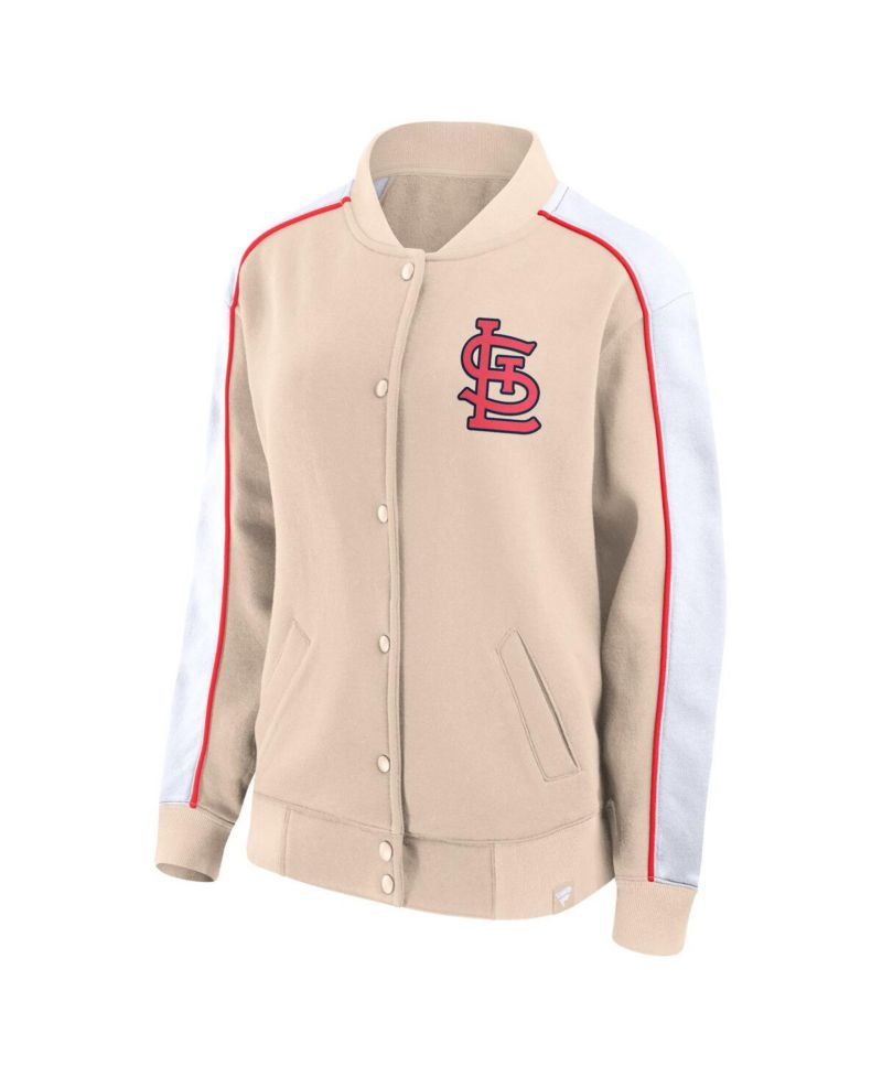 Women's Tan St. Louis Cardinals Luxe Lounge Full-Snap Jacket