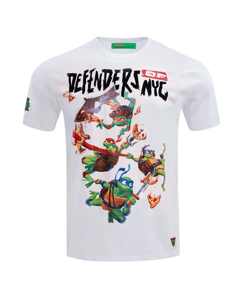 Men's and Women's White Teenage Mutant Ninja Turtles Defenders of NYC Graphic T-shirt