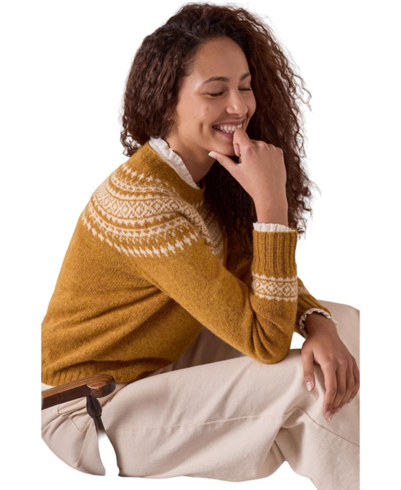 Women's Highlands Fair Isle Slim-fit Crew Neck Sweater