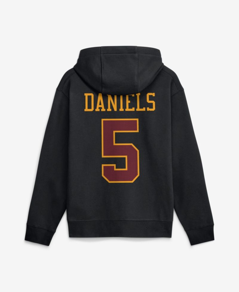 Men's Jayden Daniels Black Washington Commanders Name & Number Hoodie