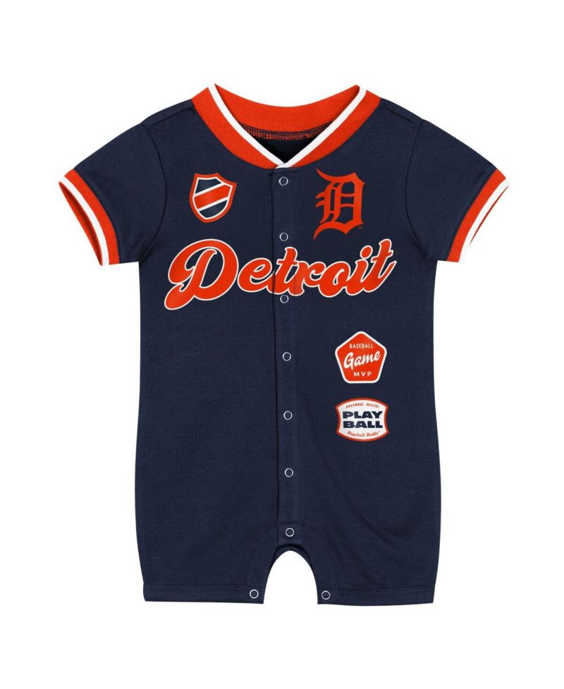 Baby Boys and Girls Navy Detroit Tigers Pinch Coverall
