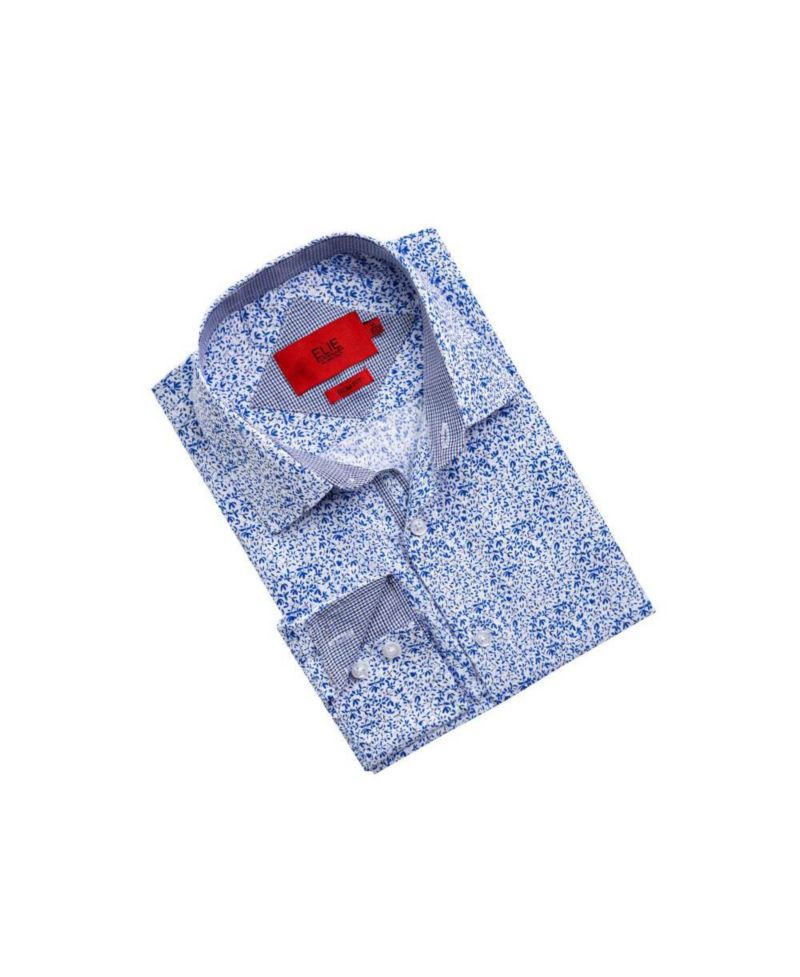 Men's Slim Fit Floral Button-Down Shirt