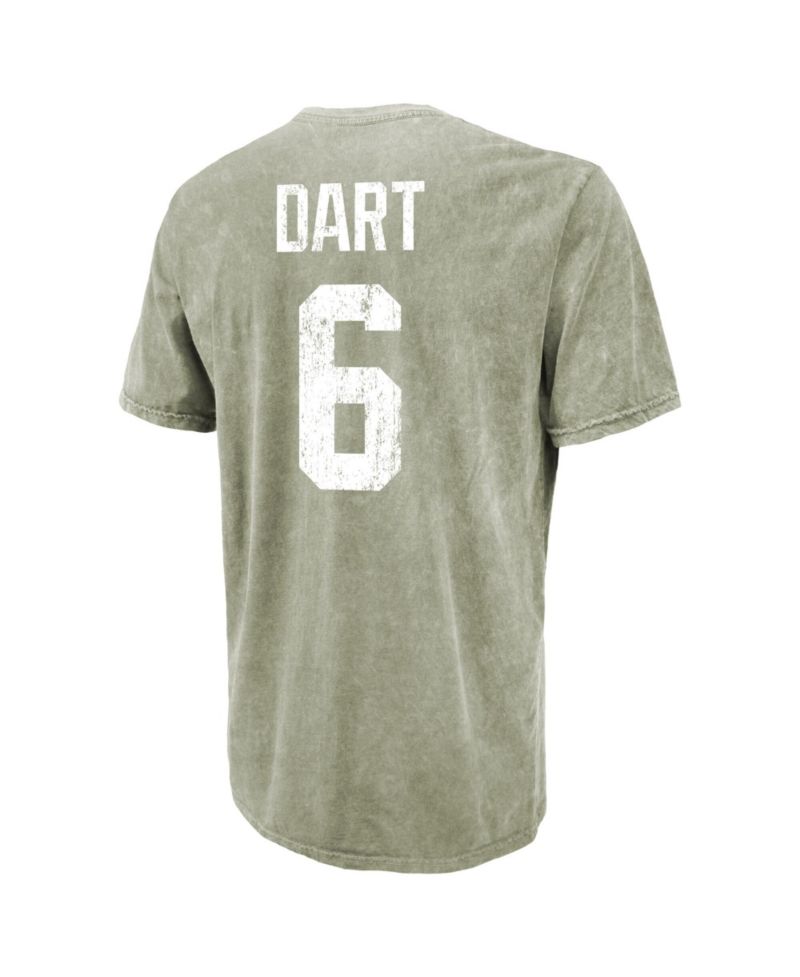Men's Jaxson Dart Moss Green New York Giants Mineral Wash Name & Number T-Shirt