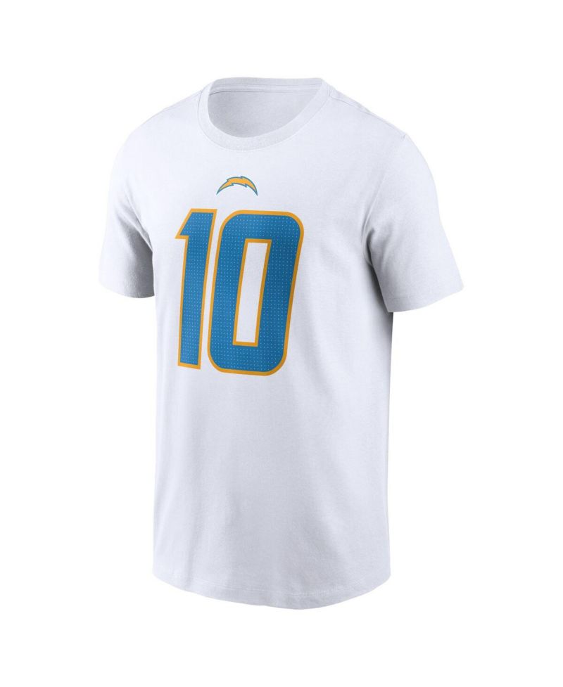 Men's Justin Herbert White Los Angeles Chargers Player Name and Number T-shirt