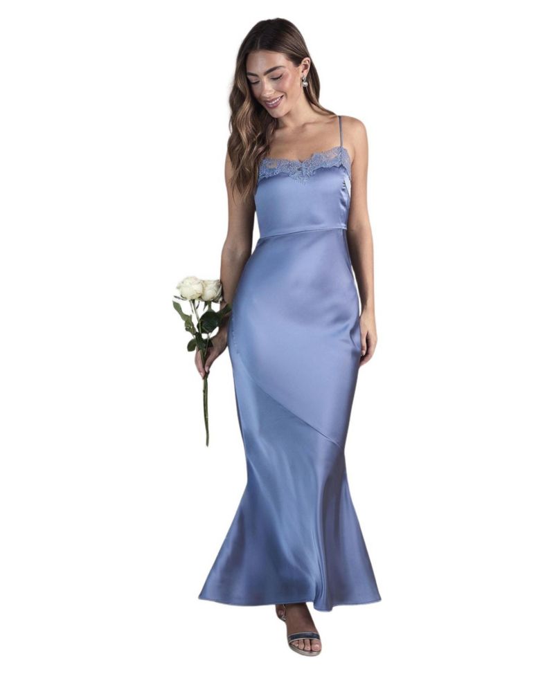 Women's Satin Maxi Bridesmaid Dress