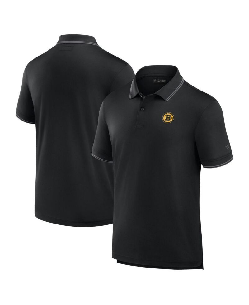 Men's Black Boston Bruins Front Office Pique Polo Shirt