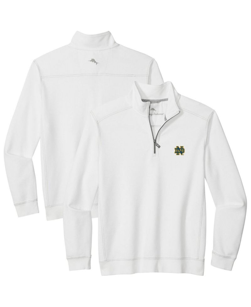 Men's White Notre Dame Fighting Irish Montego Bay Half-Zip Jacket