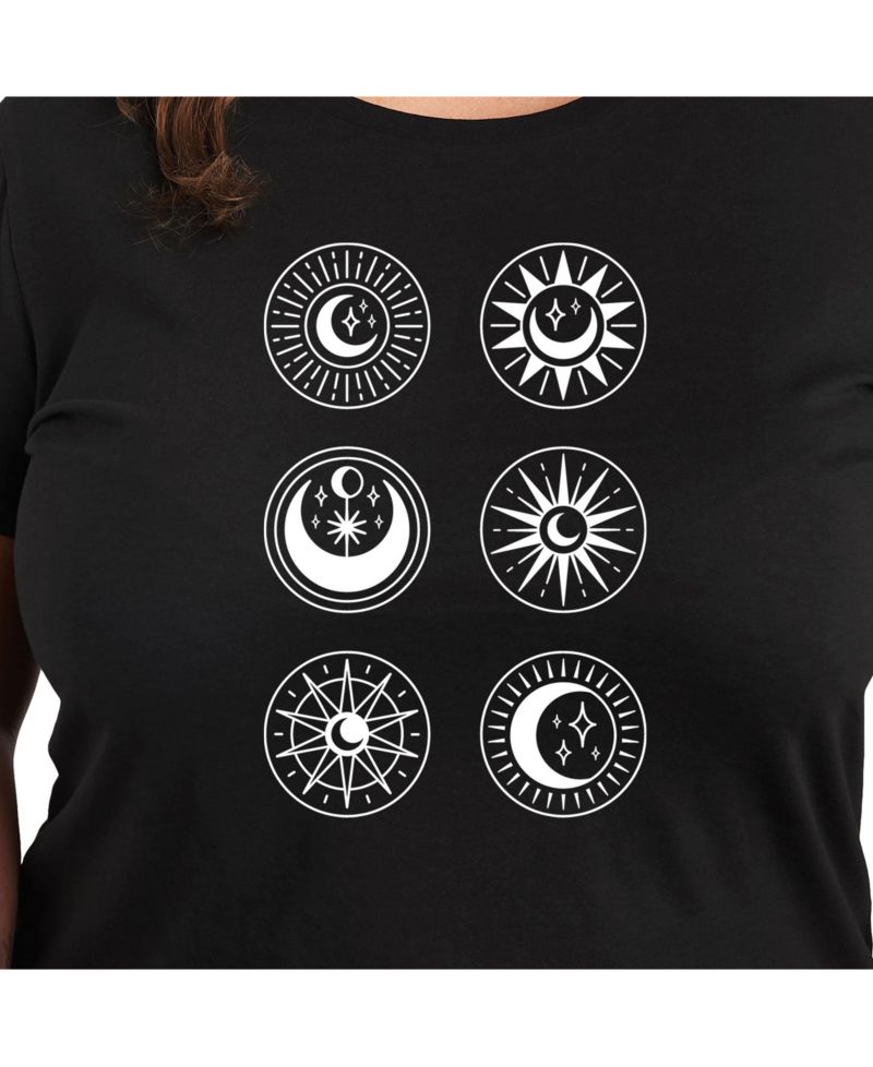 Sun Moon Grid Plus Size Graphic Tee