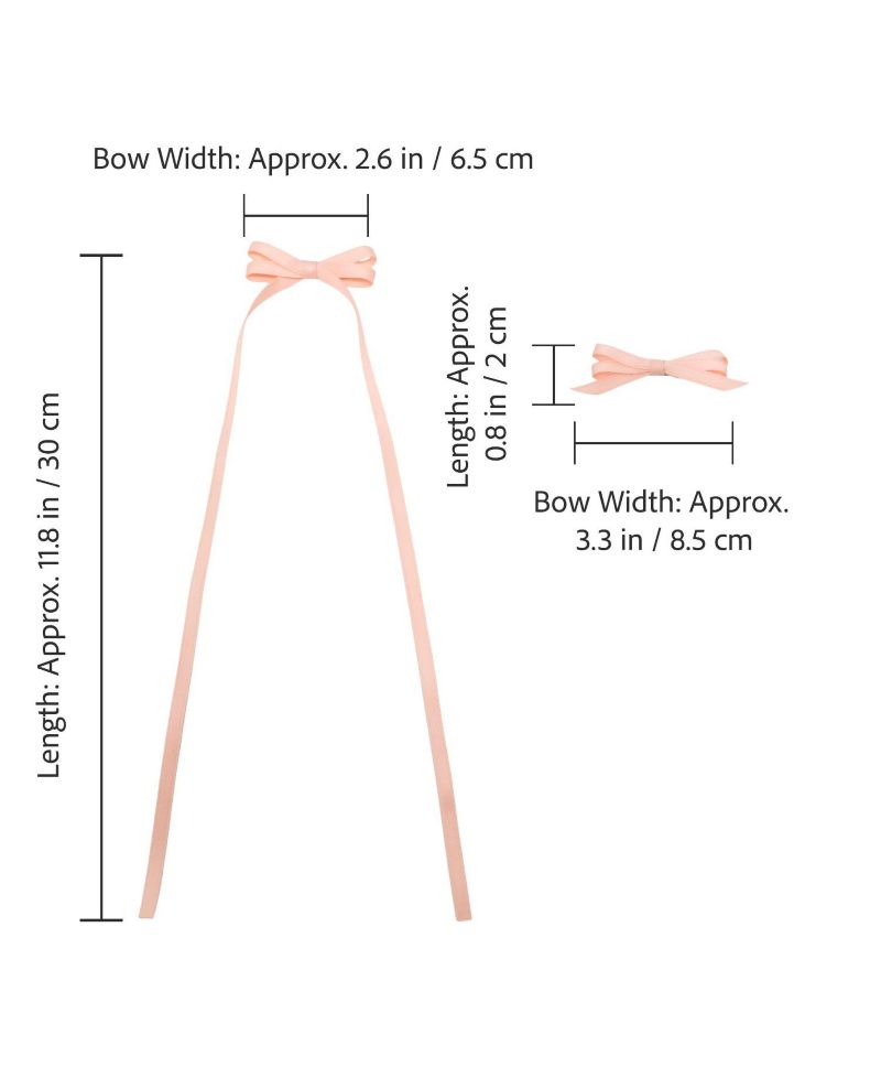 Girls Ribbon Bow Clip Set (4pc)