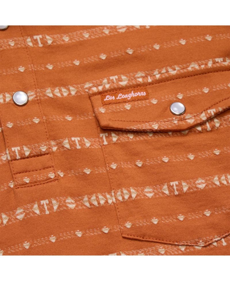 Men's Texas Orange Texas Longhorns Jacquard Ranchero Polo Shirt