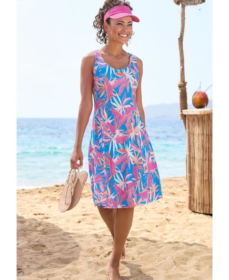 Women's Floral-Print A-Line Strappy-Back Sundress