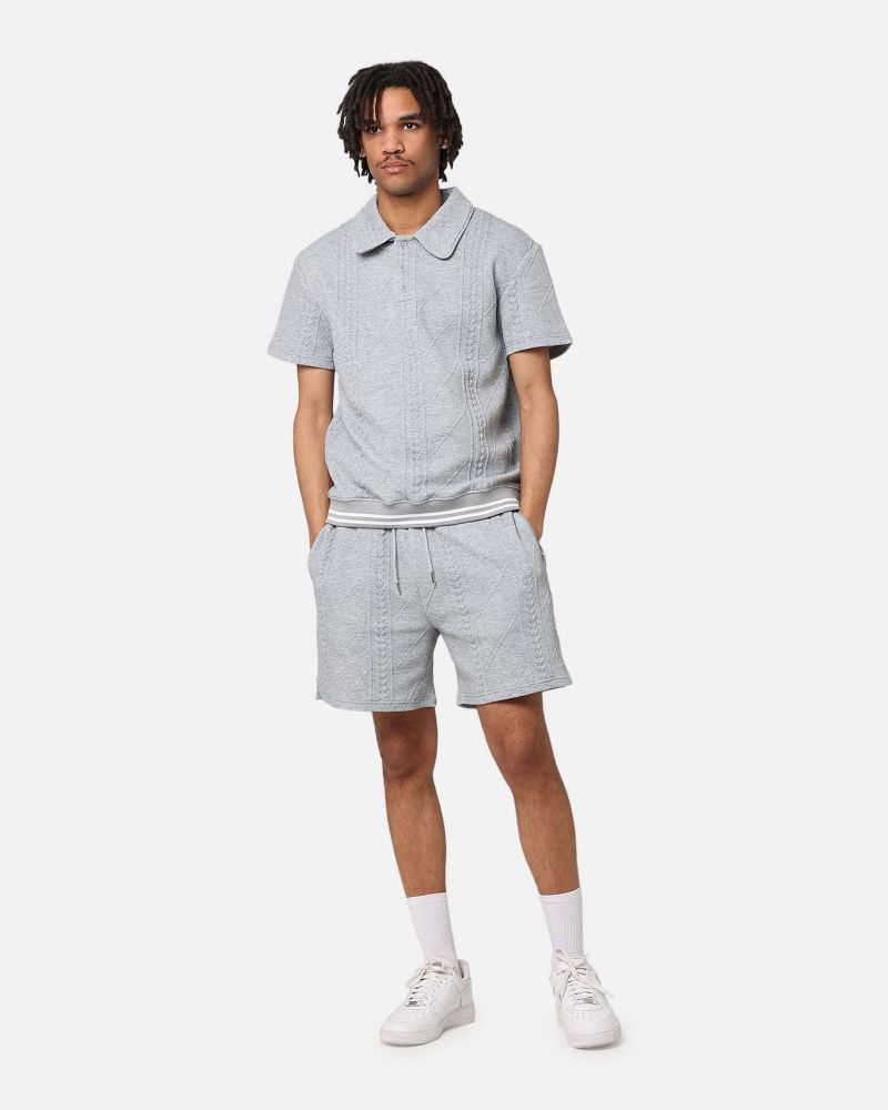 Men's Danny Knit Polo Shirt- Grey, M