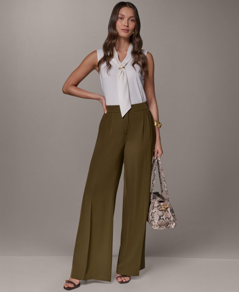 Petite Mid-Rise Wide-Leg Pants