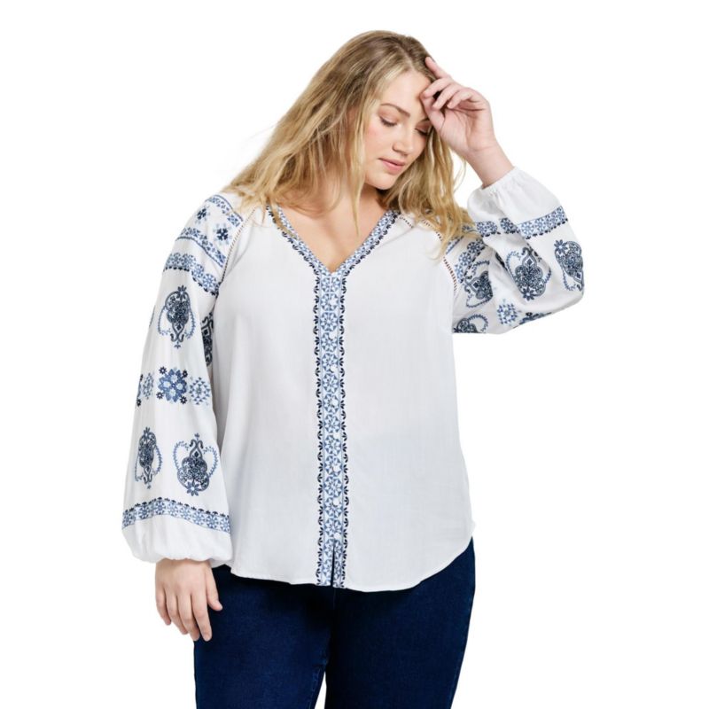 Women's Plus Size Angelina Embroidered Blouse