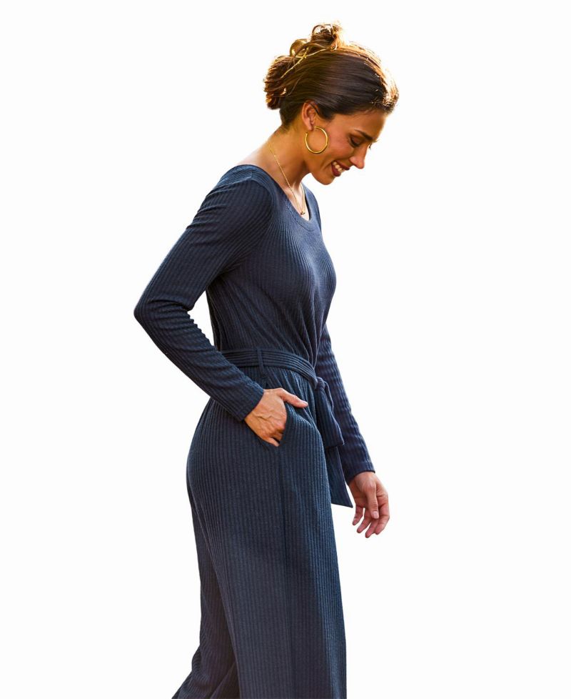 Women's A Good Look Off-the-Shoulder Long-Sleeve Wide-Leg Jumpsuit