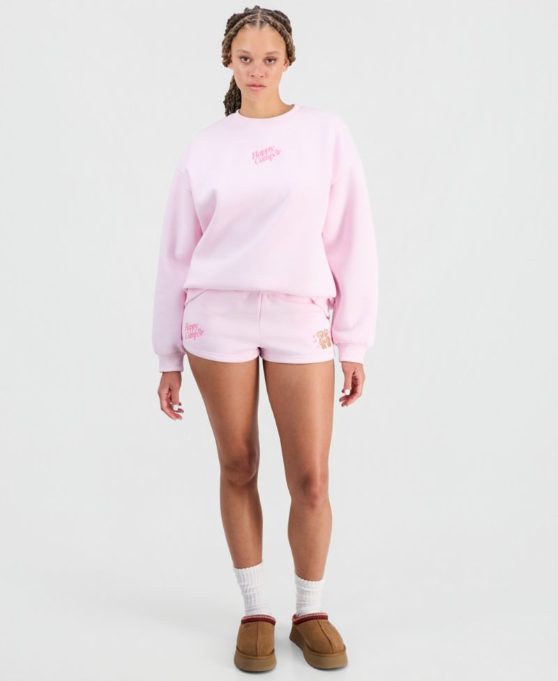 Juniors' Travel Together Embroidered Crewneck Sweatshirt