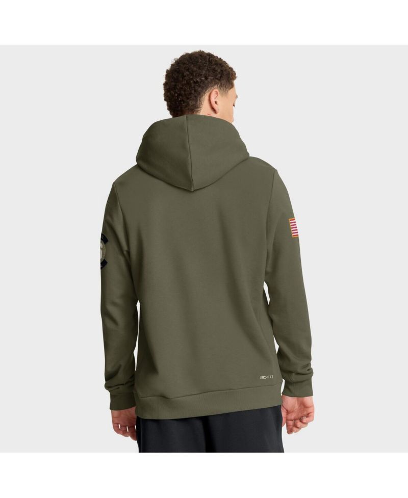 Men's Olive Michigan State Spartans 2025 Military Appreciation Performance Pullover Hoodie