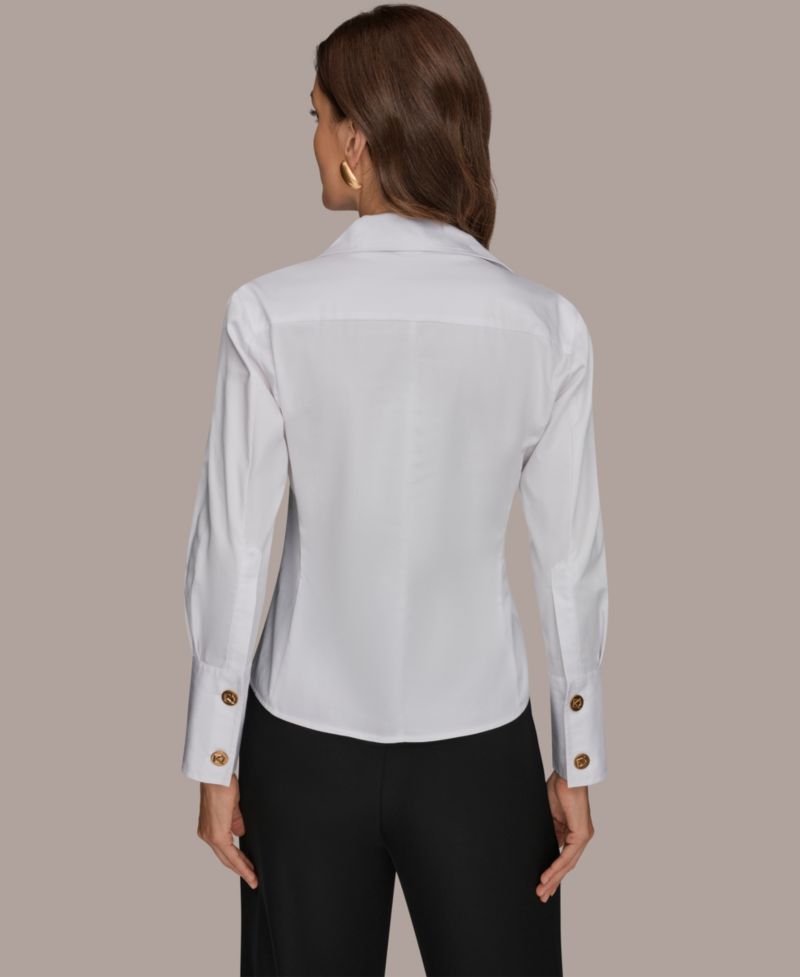 Petite Collared Button-Down Shirt