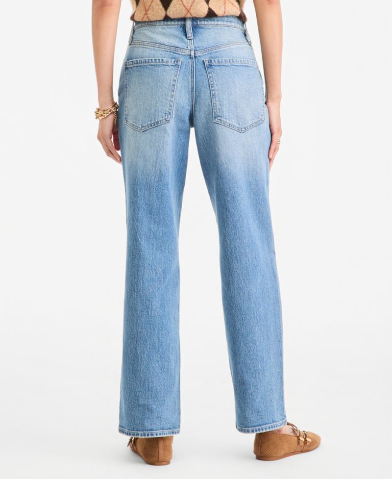 Women's Mid-Rise Relaxed Straight-Leg Denim Jeans