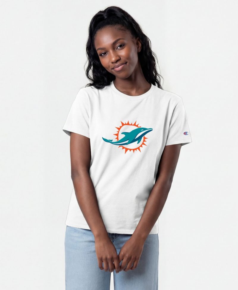 Women's Miami Dolphins Crewneck Logo T-Shirt