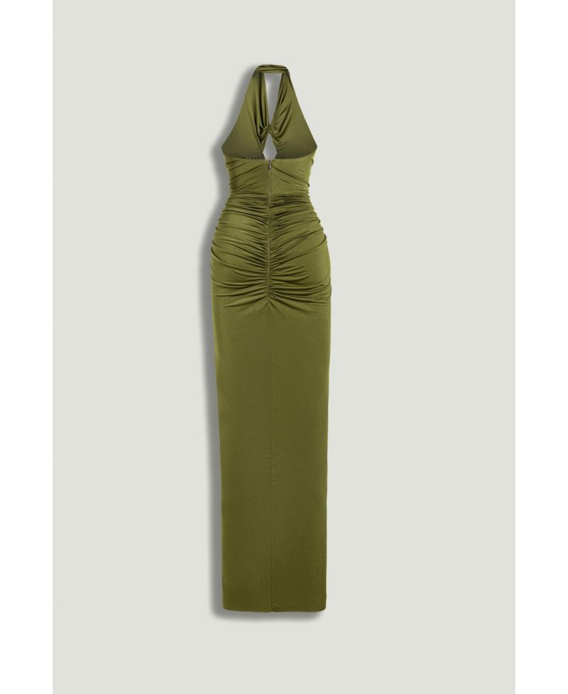 Women's Cut-Out Halter Maxi Dress
