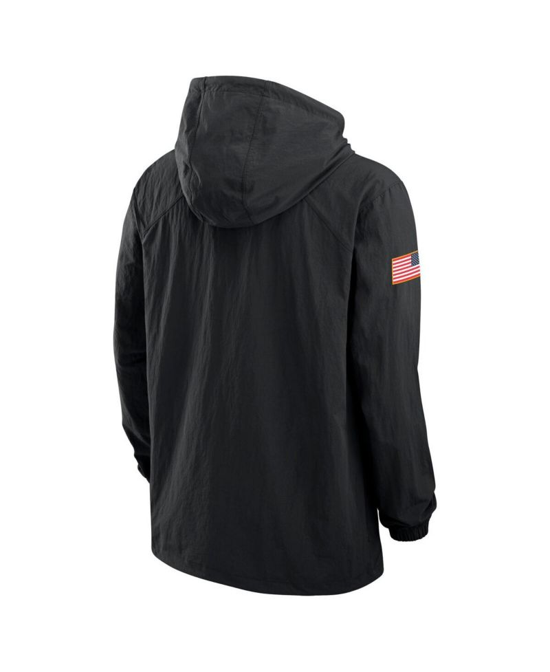 Men's Black Auburn Tigers 2025 NCAA Military Appreciation Full-Snap Jacket
