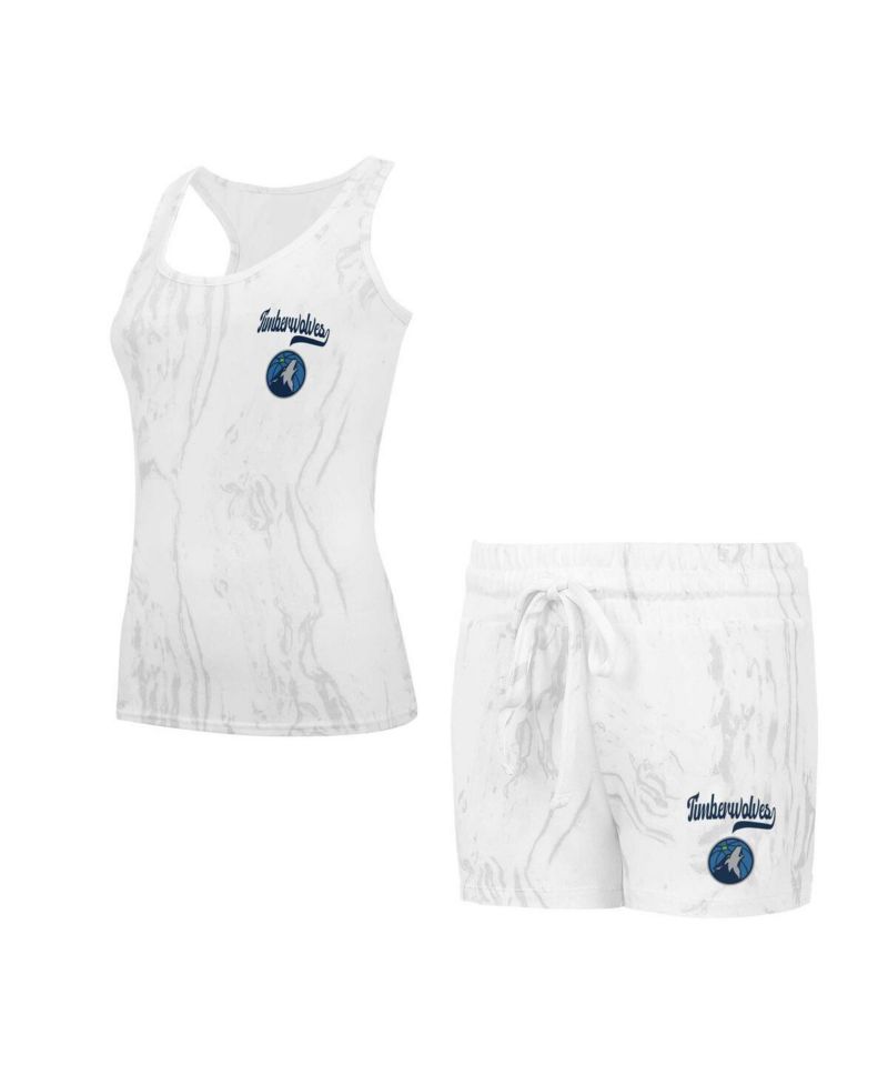 Women's White Minnesota Timberwolves Quartz Tank Top Shorts Set