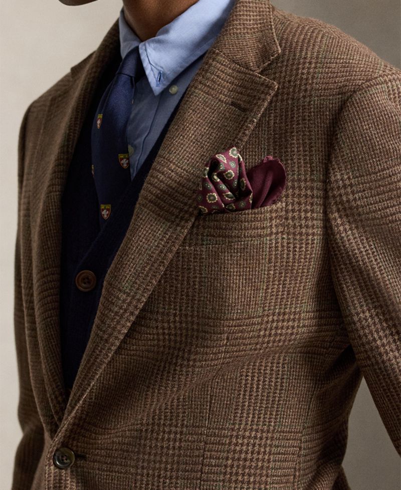 Men's Wool-Blend Glen Plaid Modern-Fit Sport Coat