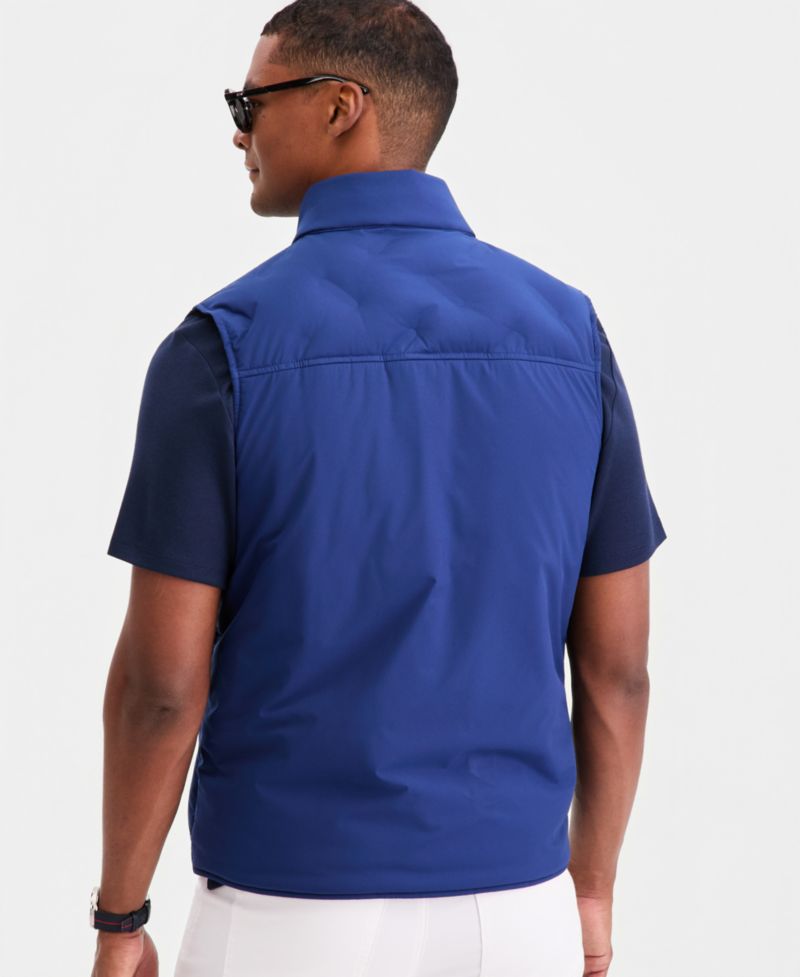 Men's Welded Alfatech Contrast-Trim Full-Zip Vest