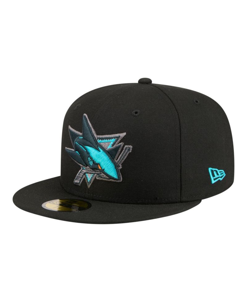 Men's Black San Jose Sharks Color Pop 59FIFTY Fitted Hat
