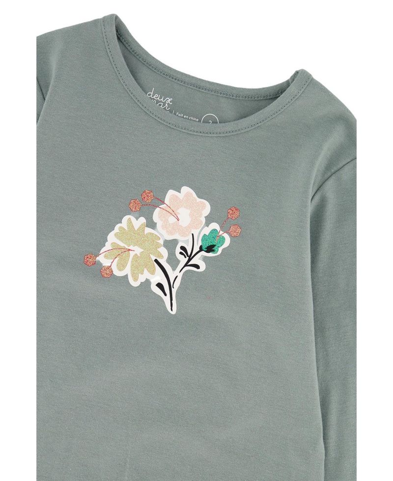 Little and Big Girl(6-8) Cotton Long Sleeve T-Shirt Sage