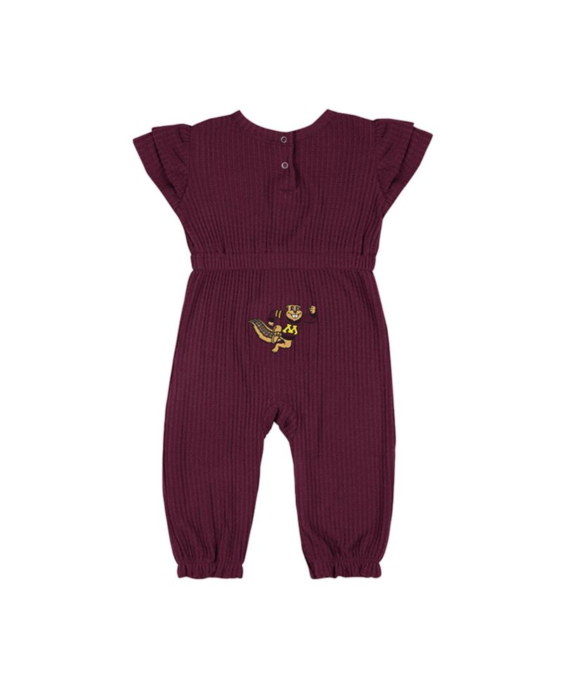 Baby Boys and Girls Maroon Minnesota Golden Gophers Beautopia Waffle Knit Romper