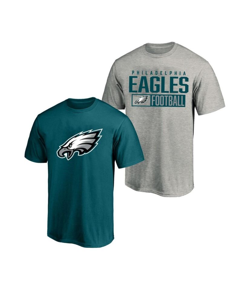 Men's Heather Gray/Midnight Green Philadelphia Eagles Big & Tall 2-Pack T-Shirt Set