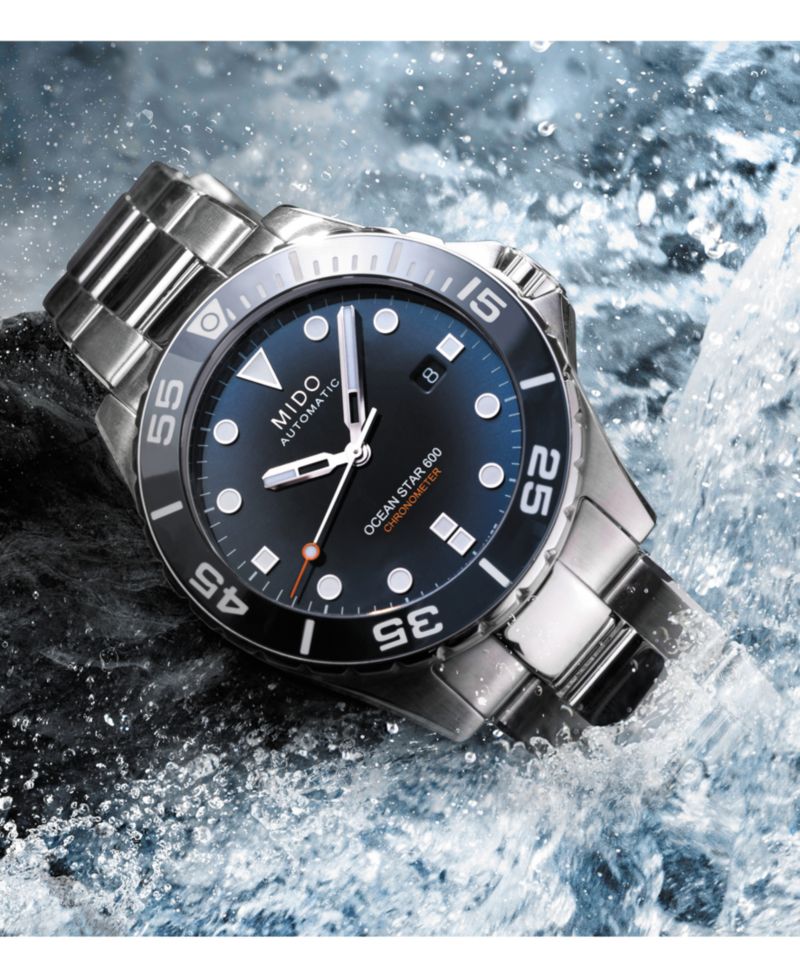 Men's Swiss Automatic Ocean Star 600 Chronometer Stainless Steel Bracelet Watch 44mm