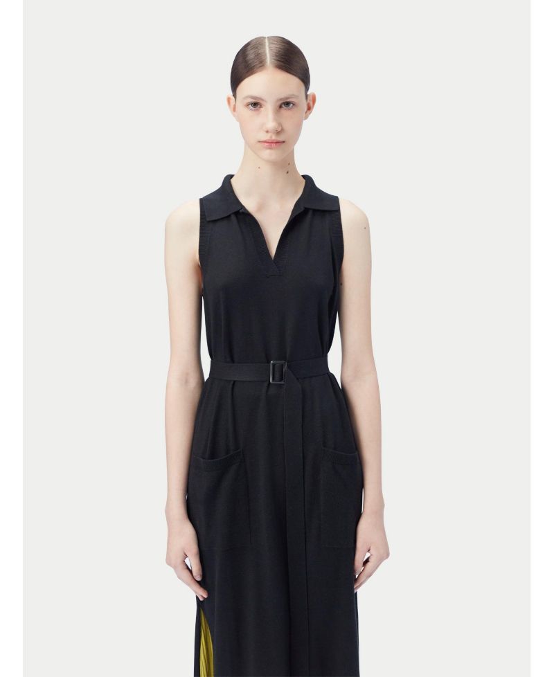 Women's Sleeveless Silk Cashmere Polo Dress