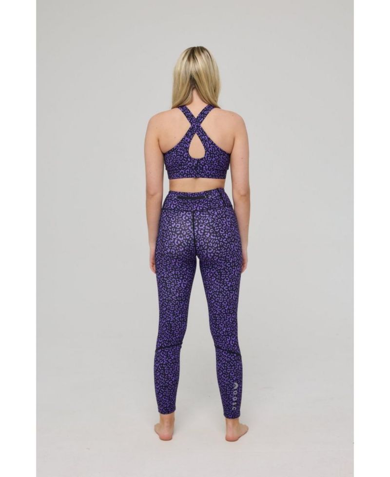 Women's Infinite High Waisted Leggings - Purple Leopard